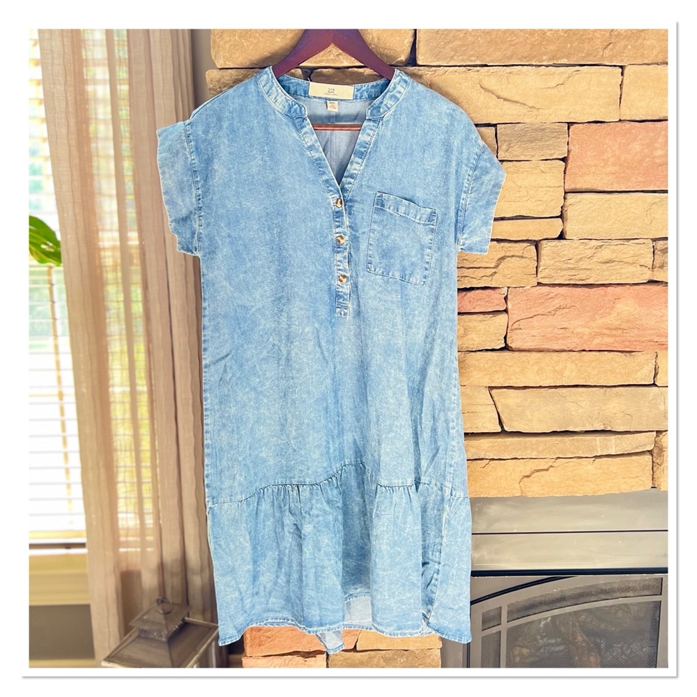 THREAD & SUPPLY Acid Wash Denim Style Dress NWOT - Picture 5 of 10